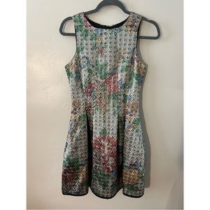 Cynthia Rowley Metallic Floral Print Dress, size 6